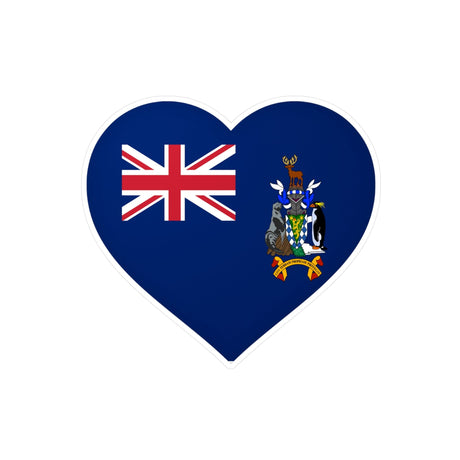 South Georgia and the South Sandwich Islands Flag Heart Sticker in Multiple Sizes - Pixelforma