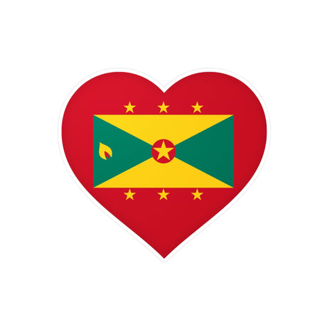 Grenada Flag Heart Sticker in Multiple Sizes - Pixelforma