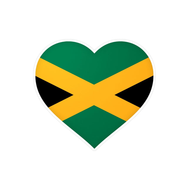 Autocollant en coeur Drapeau de la Jamaïque en plusieurs tailles - Pixelforma