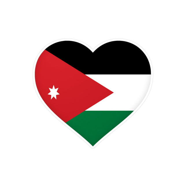 Autocollant en coeur Drapeau de la Jordanie en plusieurs tailles - Pixelforma