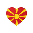 North Macedonia Flag Heart Sticker in Multiple Sizes - Pixelforma