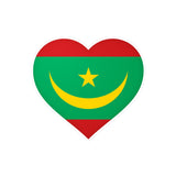 Mauritania Flag Heart Sticker in Multiple Sizes - Pixelforma