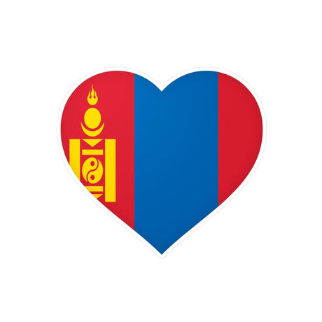 Mongolian Flag Heart Sticker in Multiple Sizes - Pixelforma