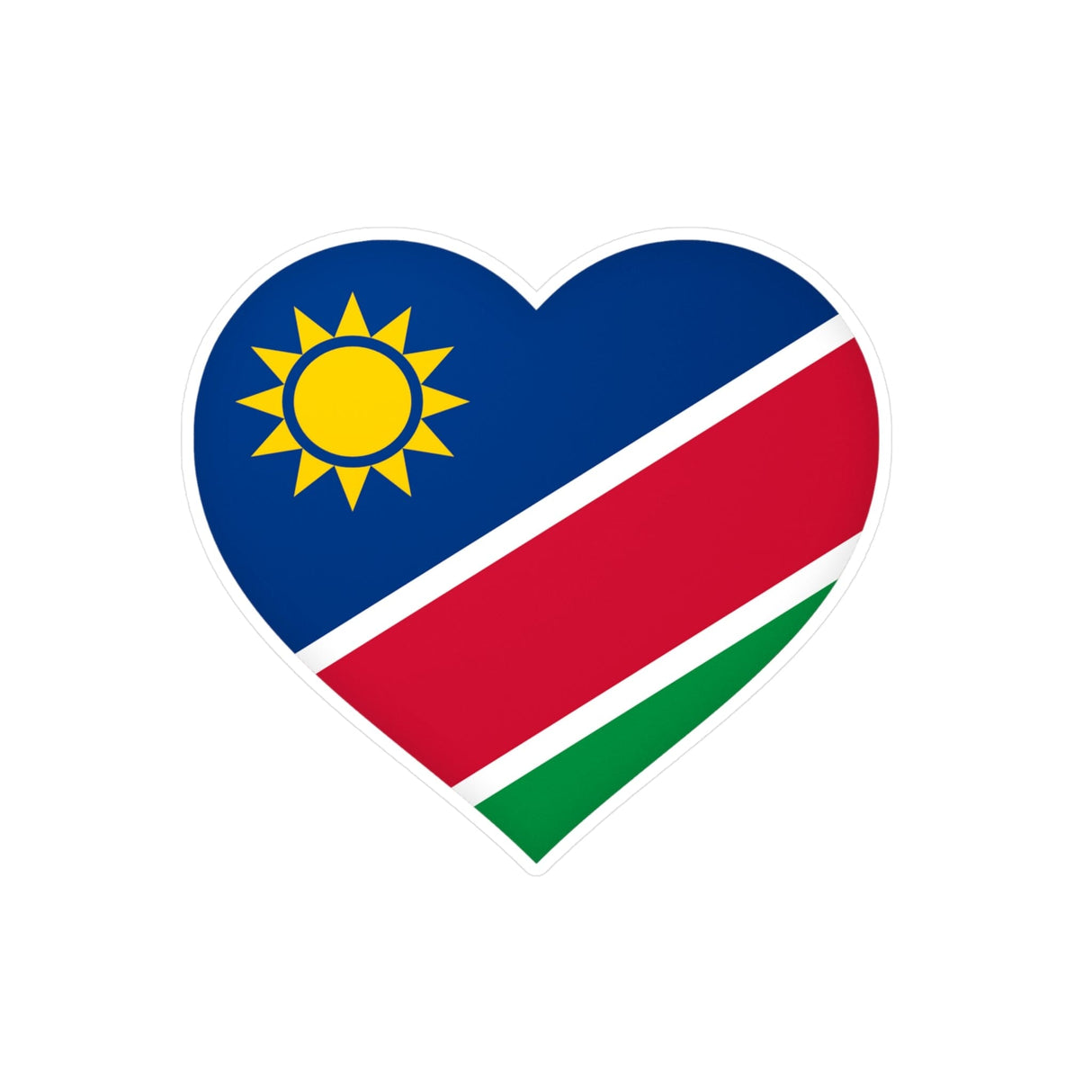 Namibia Flag Heart Sticker in Multiple Sizes - Pixelforma