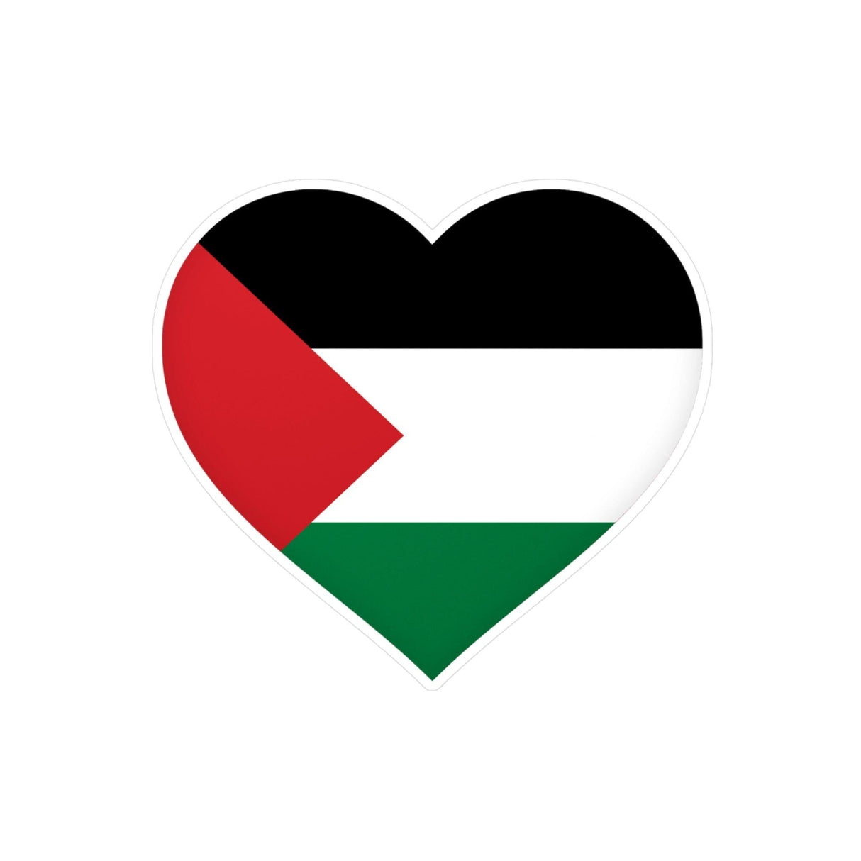 Autocollant en coeur Drapeau de la Palestine en plusieurs tailles - Pixelforma