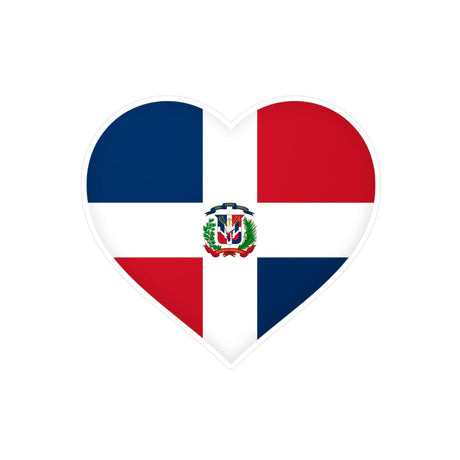 Dominican Republic Flag Heart Sticker in Multiple Sizes - Pixelforma