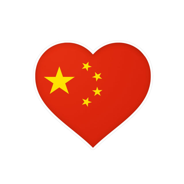 Flag of the People's Republic of China Heart Sticker in Multiple Sizes - Pixelforma