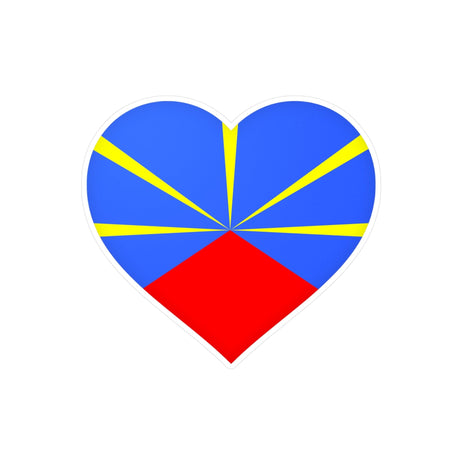 Reunion Island Flag Heart Sticker in Several Sizes - Pixelforma