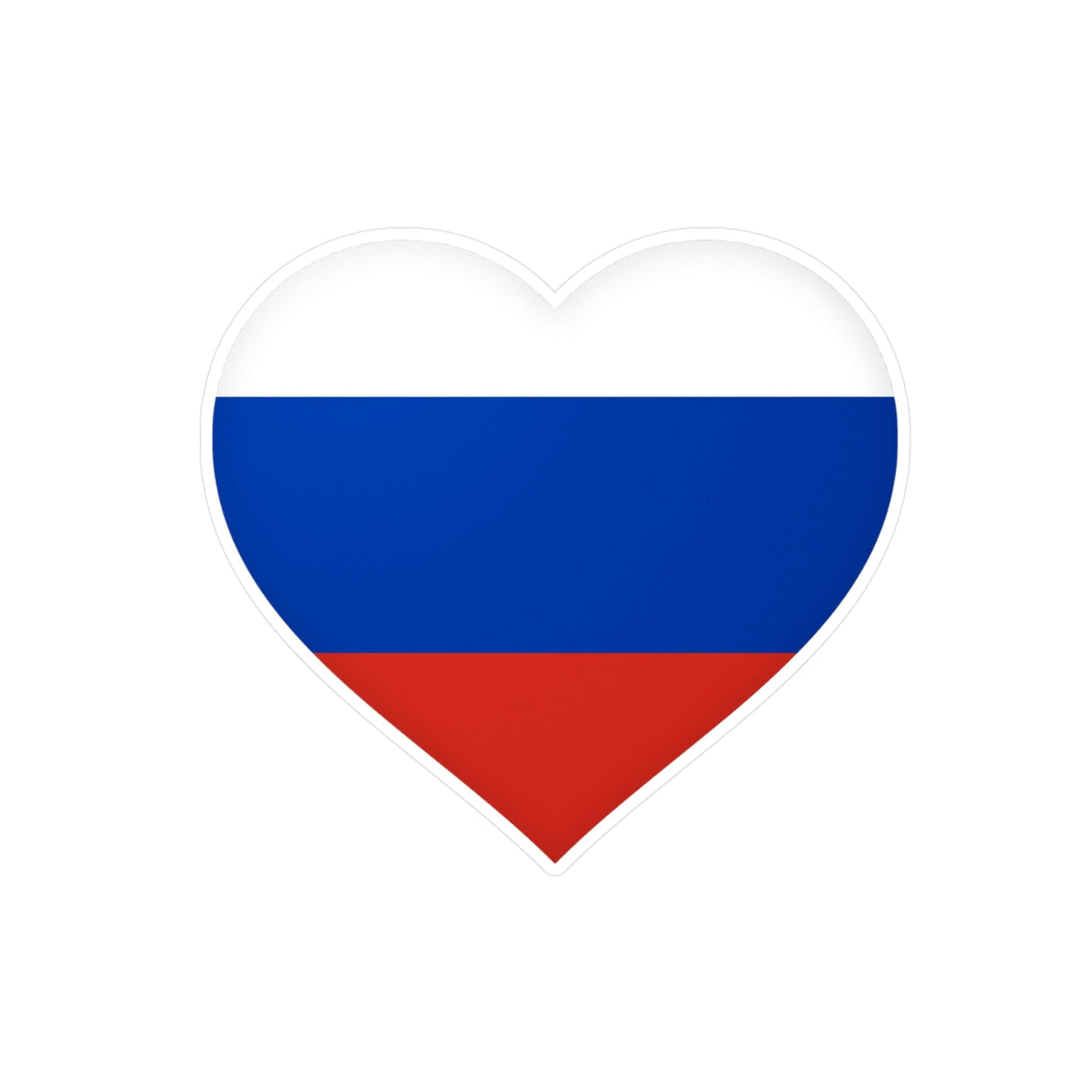 Flag of Russia Heart Sticker in Multiple Sizes - Pixelforma