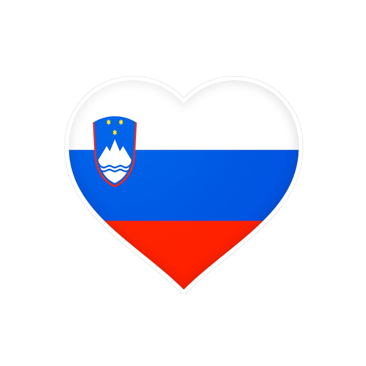 Slovenia Flag Heart Sticker in Various Sizes - Pixelforma