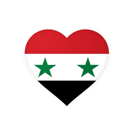 Flag of Syria Heart Sticker in Multiple Sizes - Pixelforma