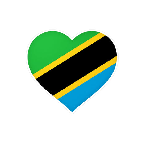 Tanzania Flag Heart Sticker in Multiple Sizes - Pixelforma