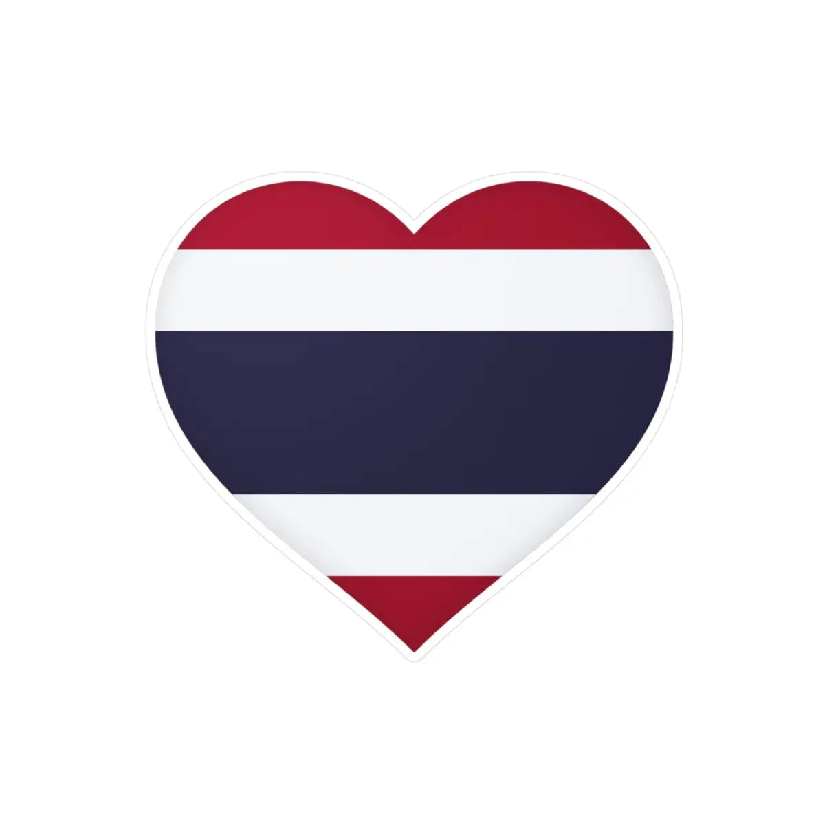 Autocollant en coeur Drapeau de la Thaïlande en plusieurs tailles - Pixelforma 