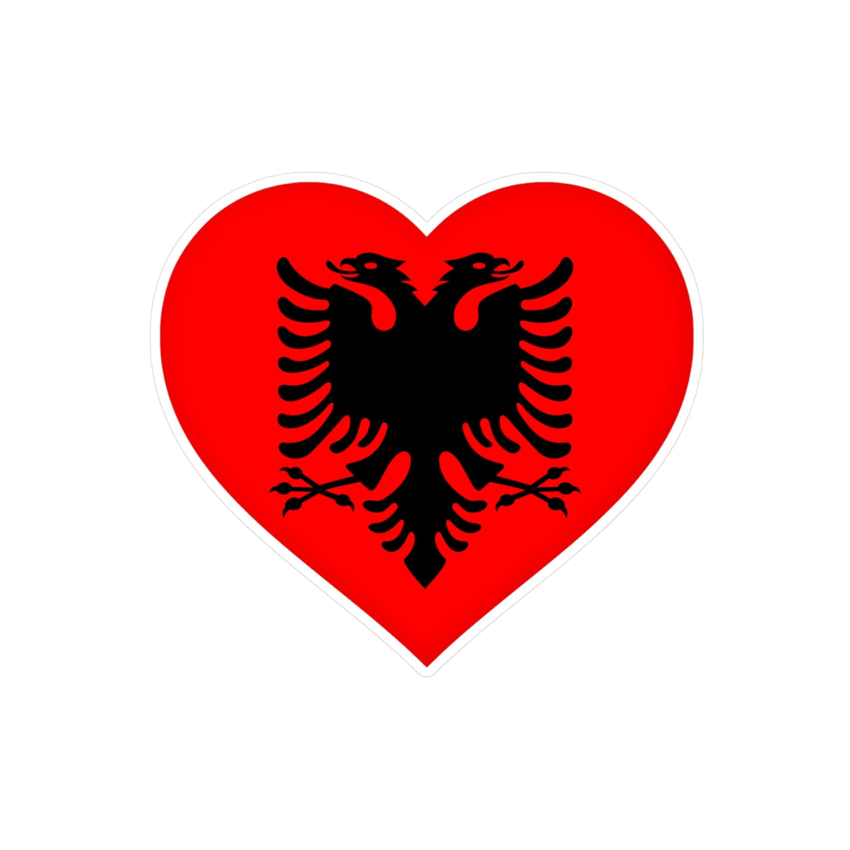 Albania Flag Heart Sticker in Multiple Sizes - Pixelforma