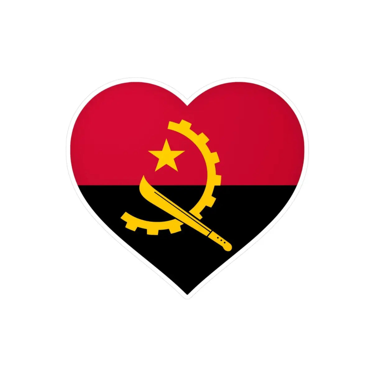 Autocollant en coeur Drapeau de l'Angola en plusieurs tailles - Pixelforma 