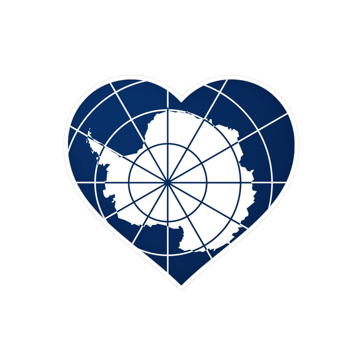 Antarctica Flag Heart Sticker in Multiple Sizes - Pixelforma