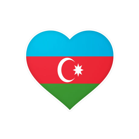 Azerbaijan Flag Heart Sticker in Multiple Sizes - Pixelforma
