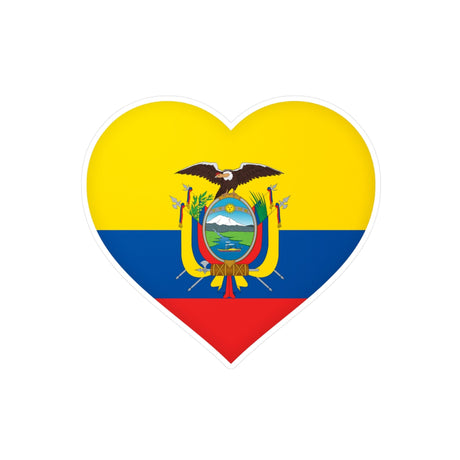 Ecuador Flag Heart Sticker in Multiple Sizes - Pixelforma