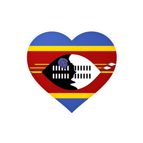 Eswatini Flag Heart Sticker in Multiple Sizes - Pixelforma