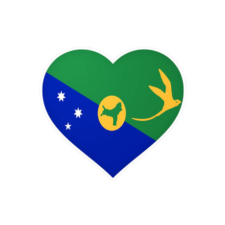Christmas Island Flag Heart Sticker in Multiple Sizes - Pixelforma