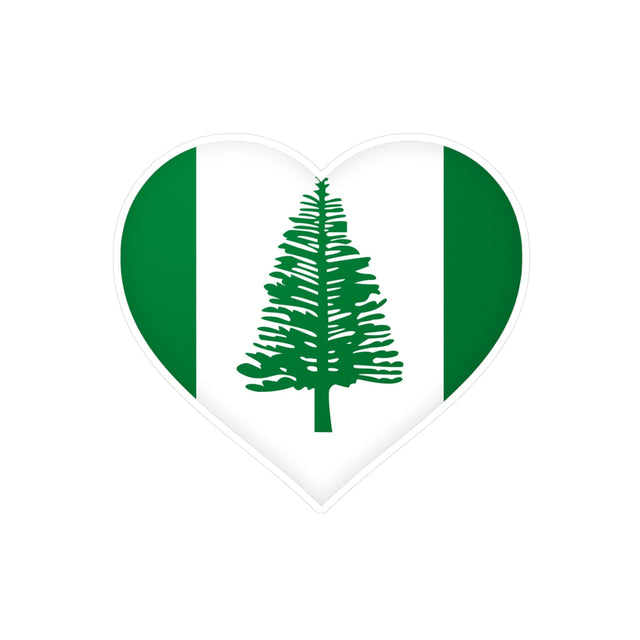 Norfolk Island Flag Heart Sticker in Multiple Sizes - Pixelforma