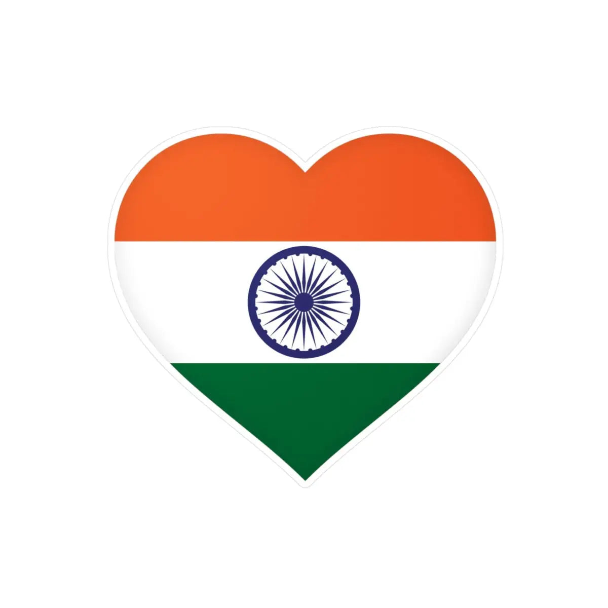 Autocollant en coeur Drapeau de l'Inde en plusieurs tailles - Pixelforma 