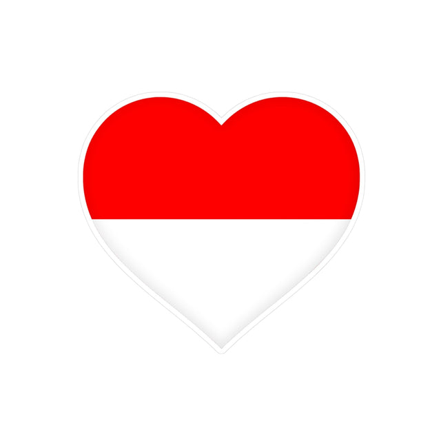 Indonesia Flag Heart Sticker in Multiple Sizes - Pixelforma
