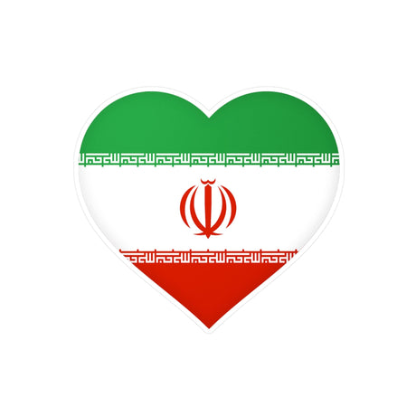 Flag of Iran Heart Sticker in Multiple Sizes - Pixelforma