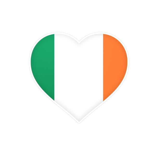 Flag of Ireland Heart Sticker in Multiple Sizes - Pixelforma