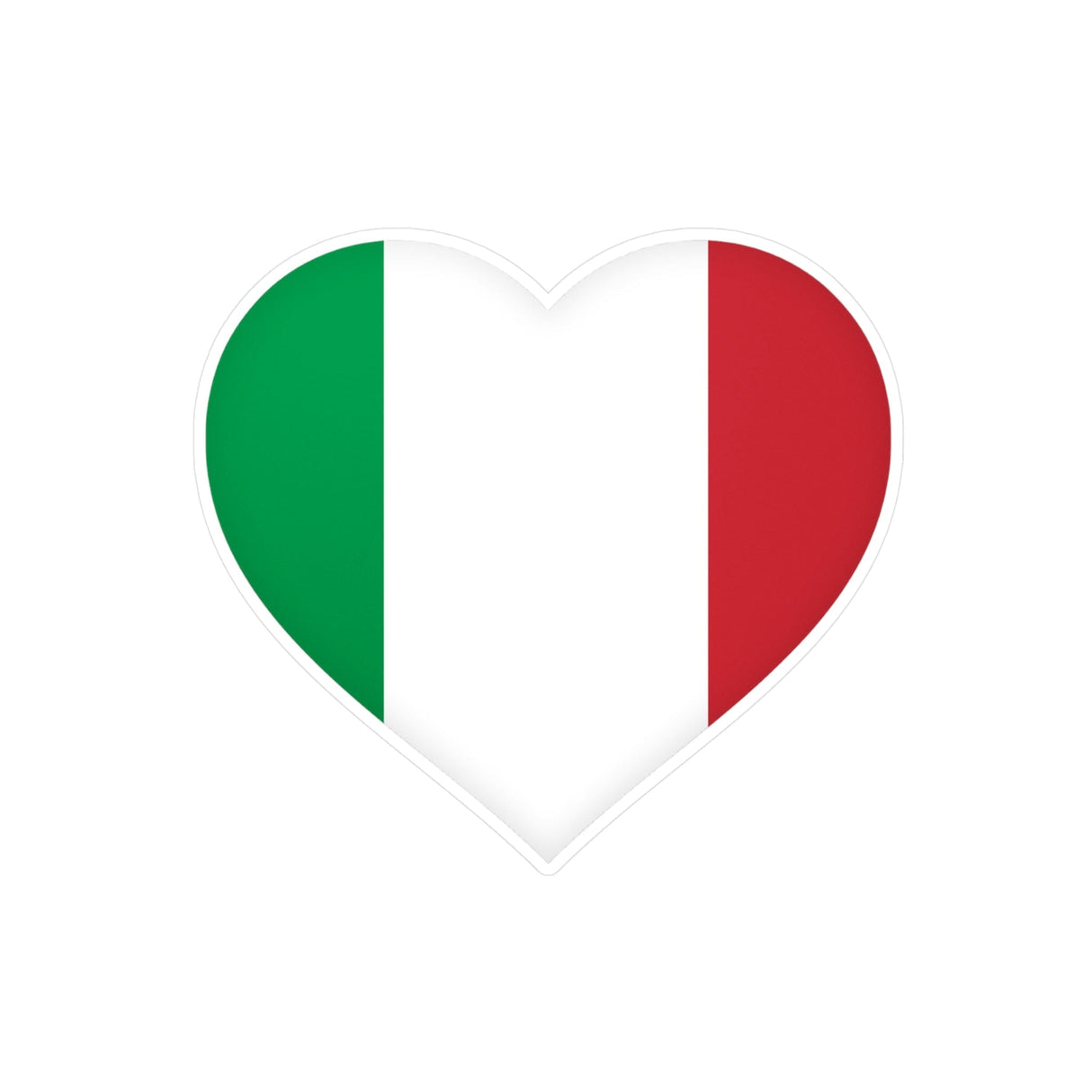 Flag of Italy Heart Sticker in Multiple Sizes - Pixelforma