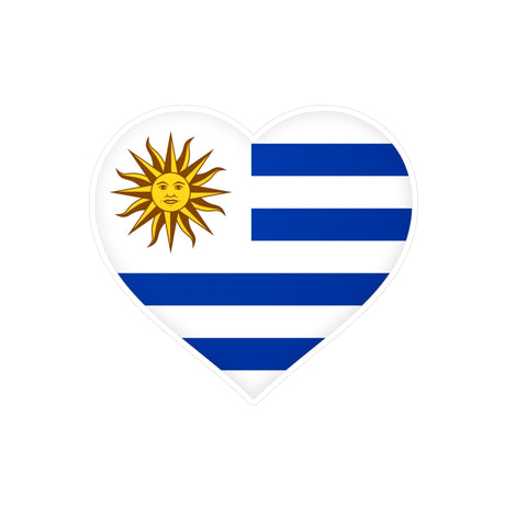 Uruguay Flag Heart Sticker in Multiple Sizes - Pixelforma