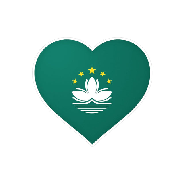 Autocollant en coeur Drapeau de Macao en plusieurs tailles - Pixelforma