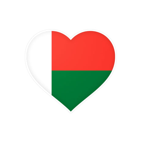 Madagascar Flag Heart Sticker in Several Sizes - Pixelforma
