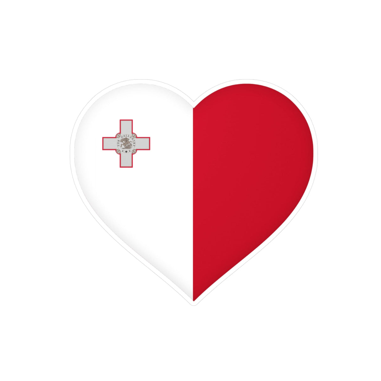 Maltese Flag Heart Sticker in Multiple Sizes - Pixelforma