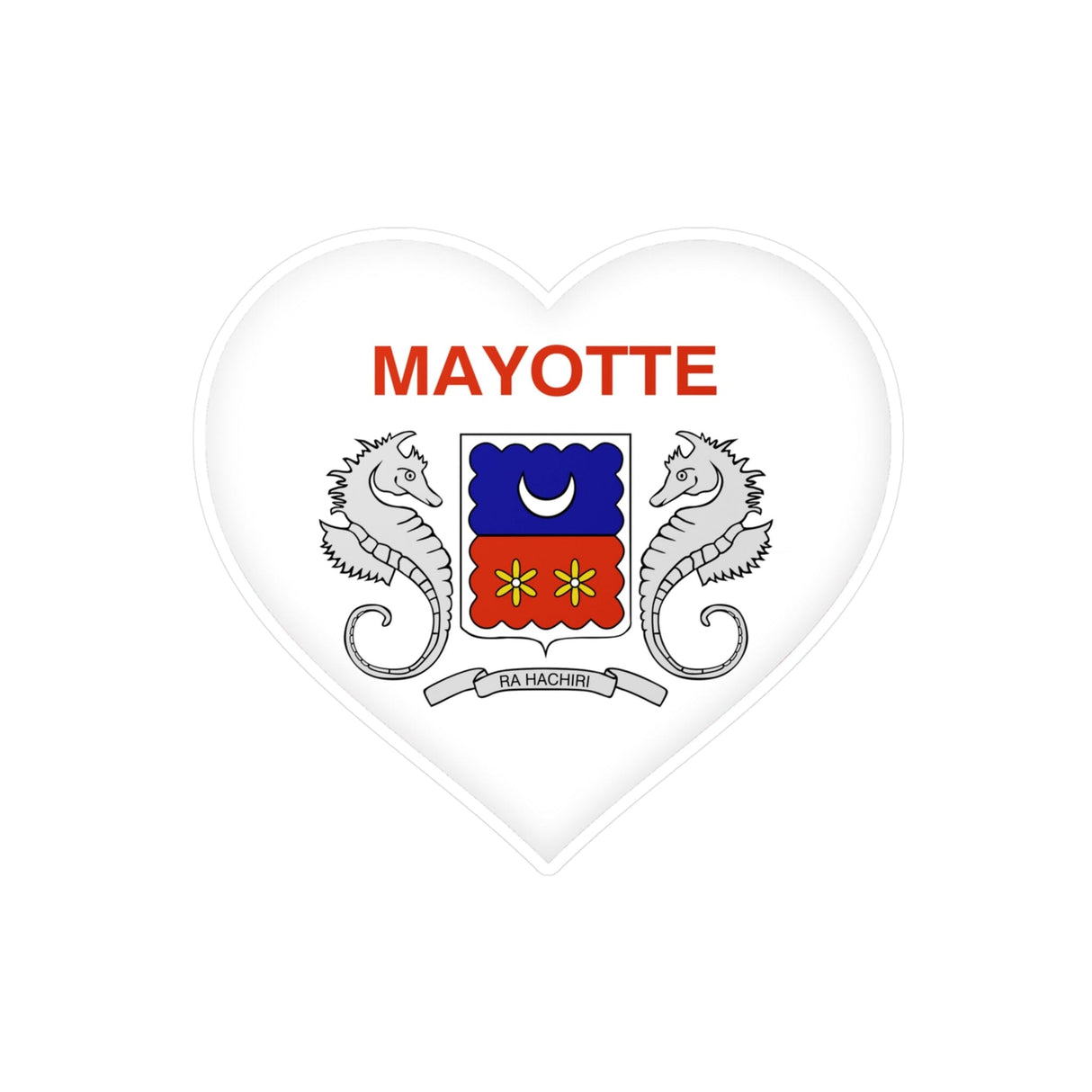 Flag of Mayotte heart sticker in several sizes - Pixelforma