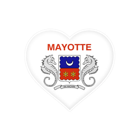 Flag of Mayotte heart sticker in several sizes - Pixelforma