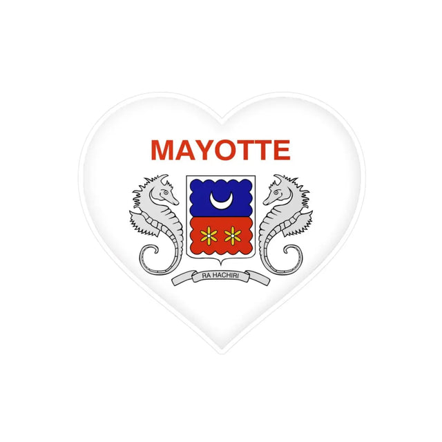 Autocollant en coeur Drapeau de Mayotte en plusieurs tailles - Pixelforma 