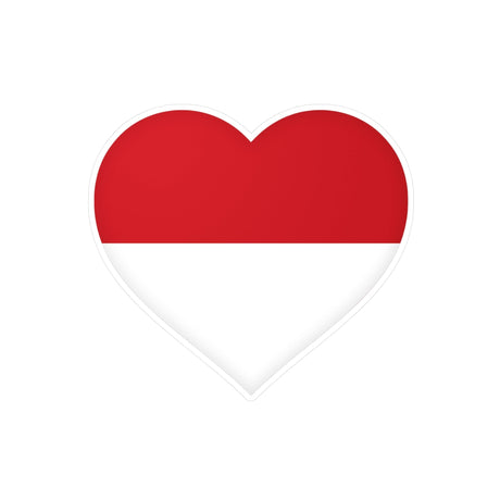 Monaco Flag Heart Sticker in Several Sizes - Pixelforma