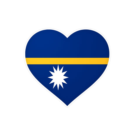 Nauru Flag Heart Sticker in Multiple Sizes - Pixelforma