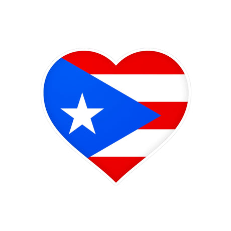 Puerto Rico Flag Heart Sticker in Multiple Sizes - Pixelforma