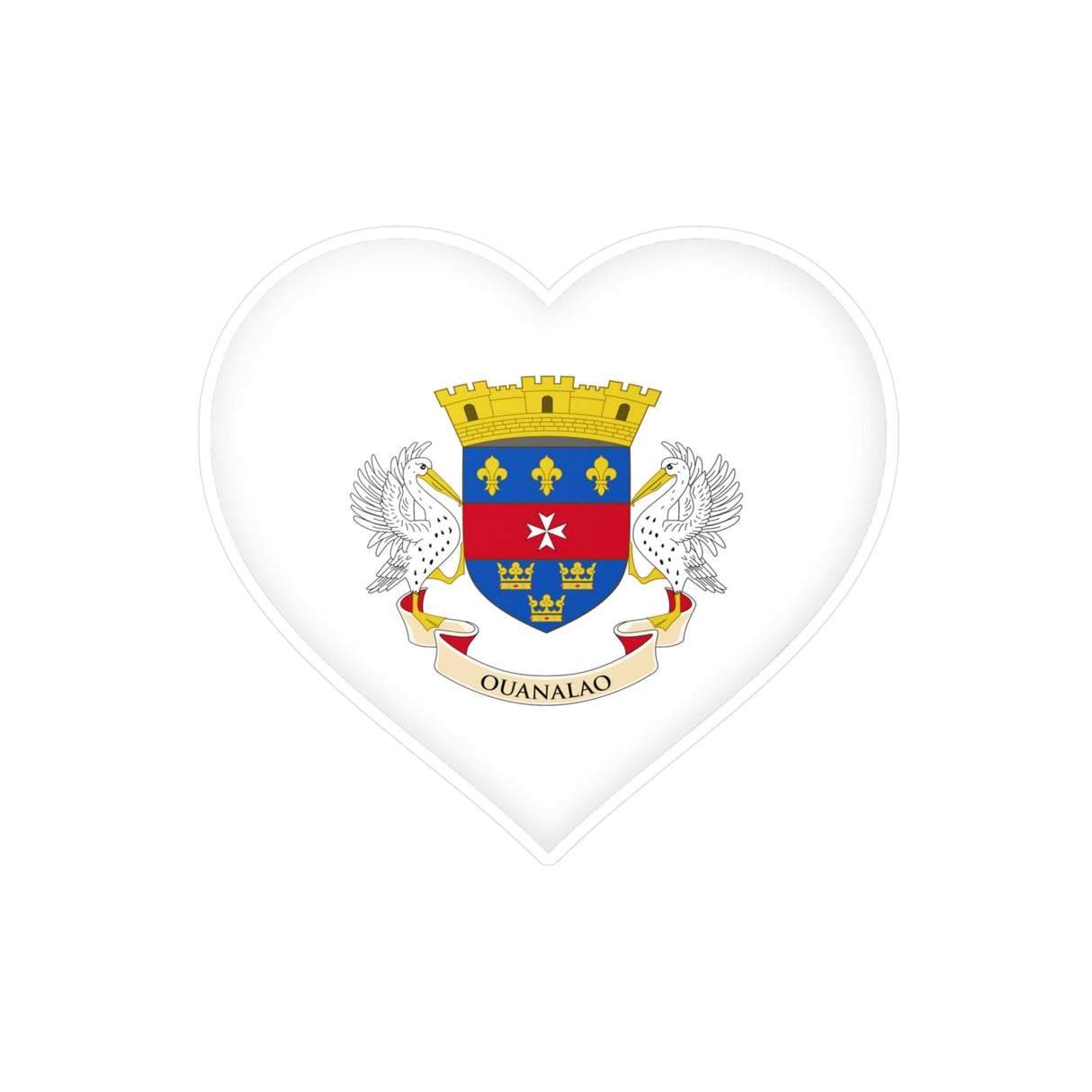 St. Bartholomew's Flag Heart Sticker in Multiple Sizes - Pixelforma