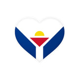 Autocollant en coeur Drapeau de Saint-Martin (Antilles françaises) en plusieurs tailles - Pixelforma 