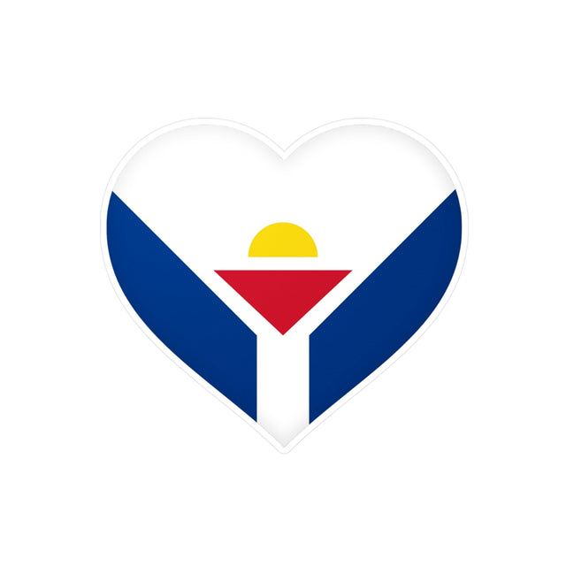 Flag of St. Maarten (French West Indies) heart sticker in several sizes - Pixelforma