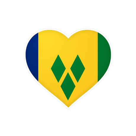 Saint Vincent and the Grenadines Flag Heart Sticker in Multiple Sizes - Pixelforma