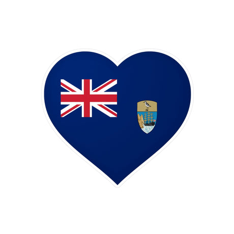 Flag of St. Helena, Ascension and Tristan da Cunha Heart Sticker in Multiple Sizes - Pixelforma