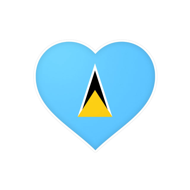 Saint Lucia Flag Heart Sticker in Multiple Sizes - Pixelforma