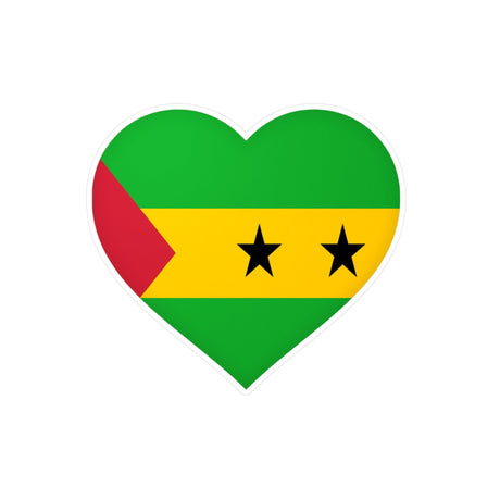 Flag of São Tomé and Príncipe Heart Sticker in Various Sizes - Pixelforma