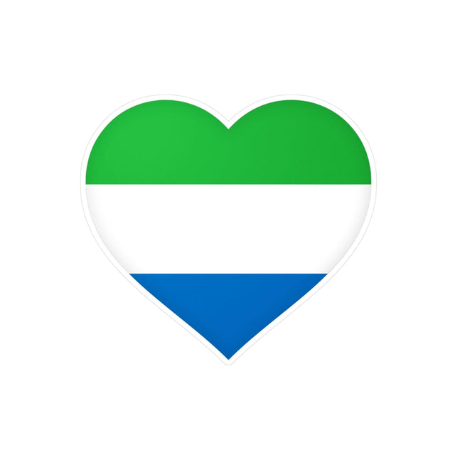 Autocollant en coeur Drapeau de Sierra Leone en plusieurs tailles - Pixelforma