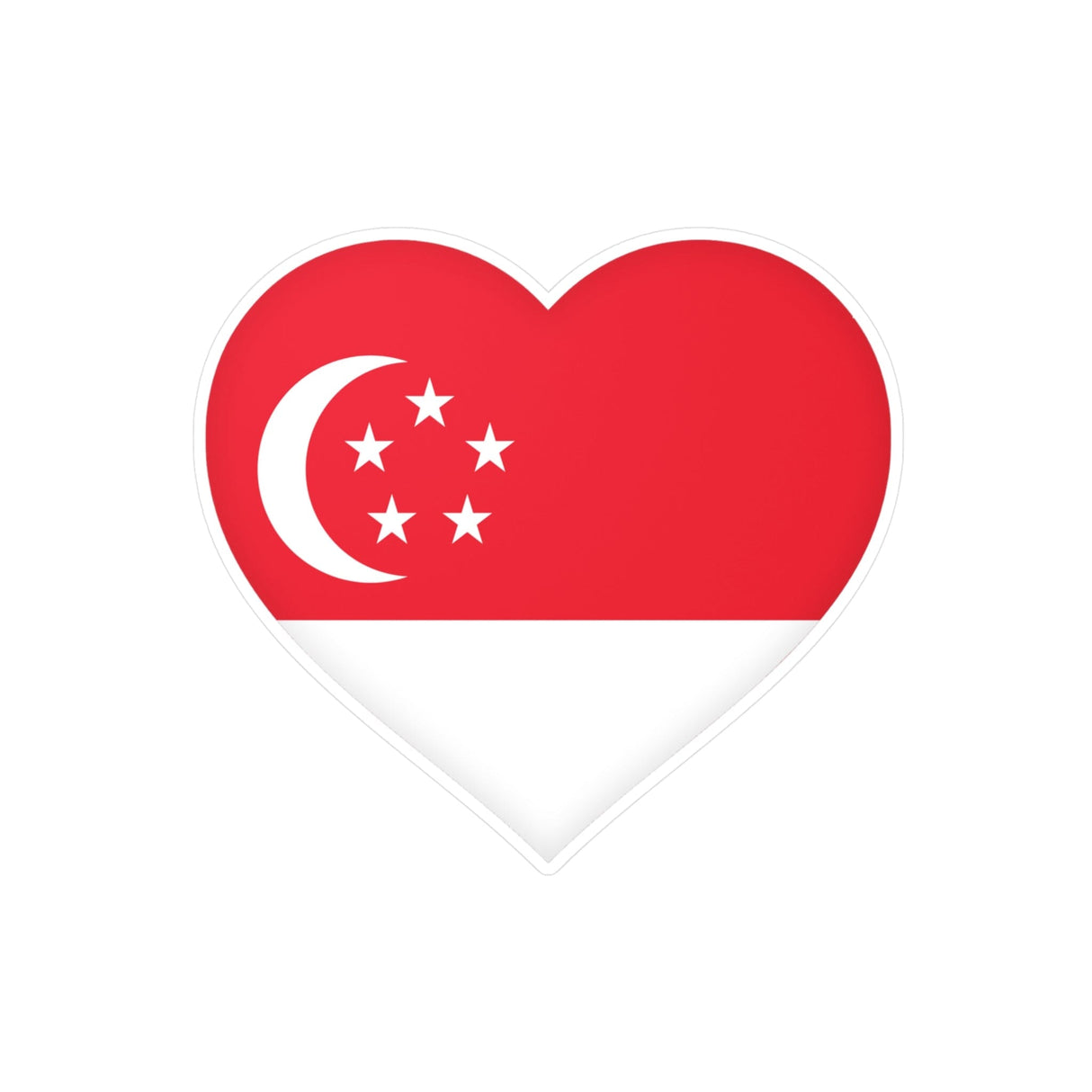 Singapore Flag Heart Sticker in Multiple Sizes - Pixelforma