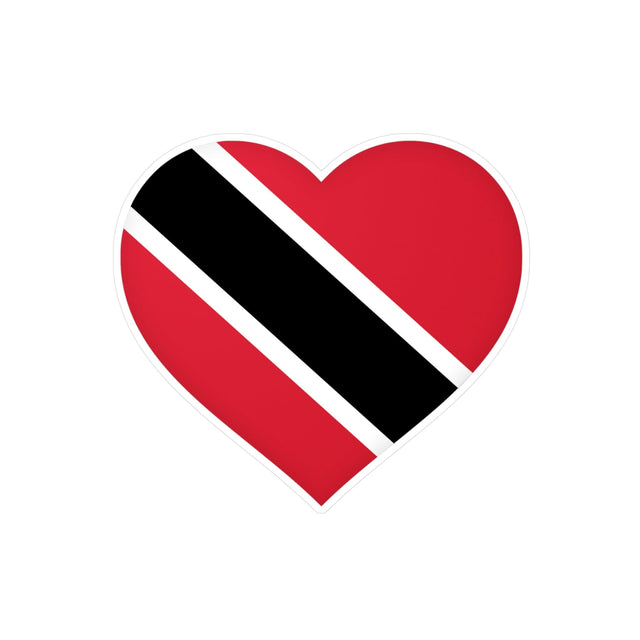 Trinidad and Tobago Flag Heart Sticker in Multiple Sizes - Pixelforma